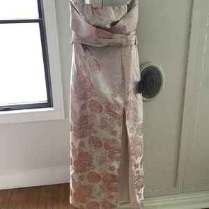 Lulu’s Brocade Maxi Strapless Dress, Color Multi Floral, Size M